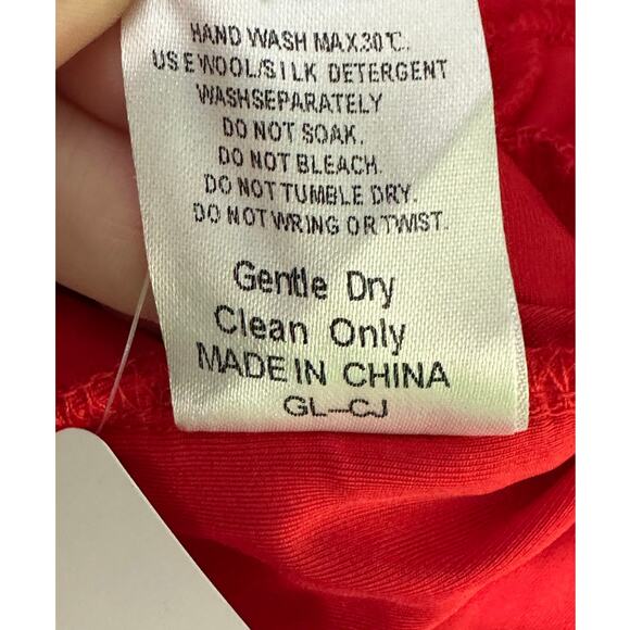 Uryiao red long sleeves bodycon mini dress size medium - Picture 4 of 16